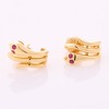 14ct Yellow Gold, Modern, .04ct Ruby Snake Earrings