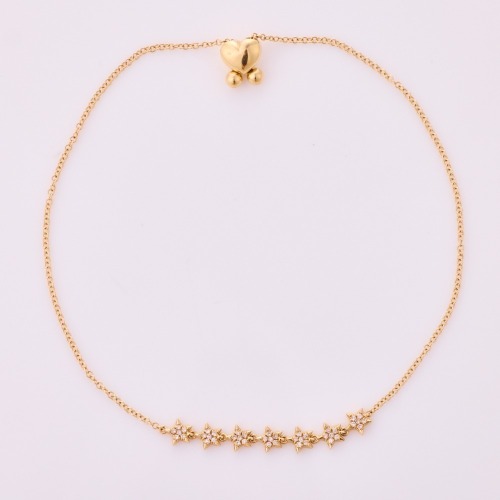 14ct Yellow Gold, Modern, .12ct Diamond Set Star Bracelet