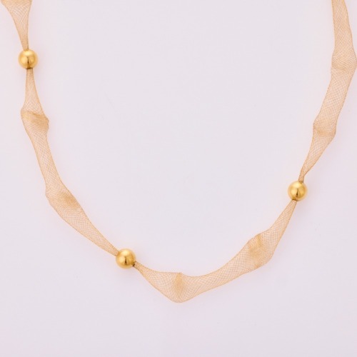 18ct Yellow Gold, 45cm Filigree / Bead Necklace