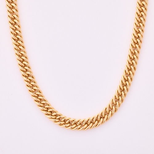 9ct Yellow Gold, 48cm Curb Link Necklace with Large Jump Ring Clasp