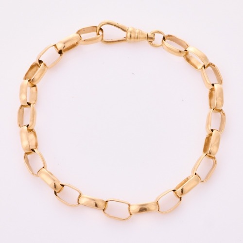 9ct Yellow Gold, 18.5cm Oval Belcher Bracelet