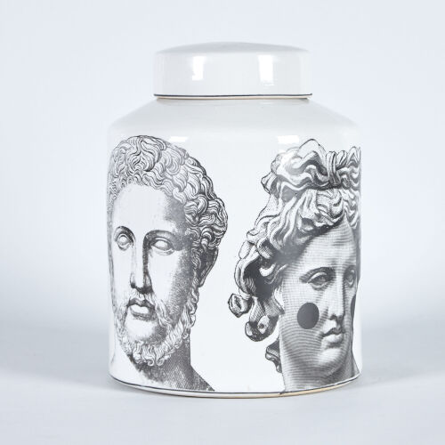 An Orson & Blake Ginger Jar in the Fornasetti Style