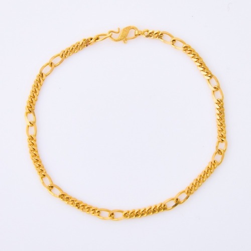 22ct Yellow Gold, 18cm Figaro Link Bracelet