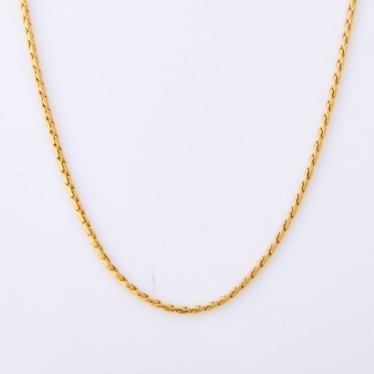 18ct Yellow Gold, 50cm Fancy Snake Chain, Made in Italy