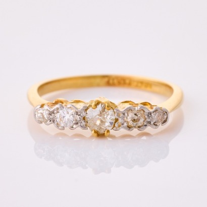 18ct Yellow Gold / Platinum, Estate, .40ct Diamond Set Ring