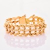 18ct Yellow Gold, Vintage, 20cm Hollow Fancy Link Bracelet