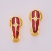 18ct Yellow Gold, Faberge Huggie Earrings with Box