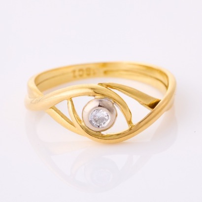 18ct Yellow Gold, Modern, .10ct Diamond Dress Ring