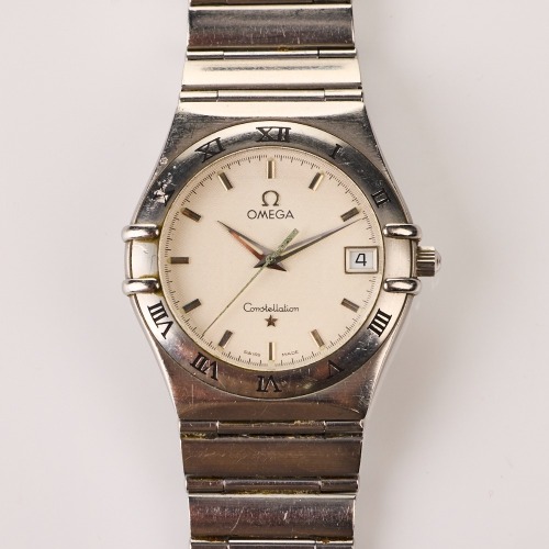 Stainless Steel, 34mm OMEGA Constellation Quartz Wristwatch, circa 1990's