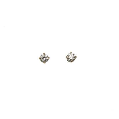 A pair of diamond ear studs, four claw set with modern brilliant cut diamonds of total estimated weight 0.56 carat. 14ct white gold. Weight 0.95 grams. Post and butterfly attachments.