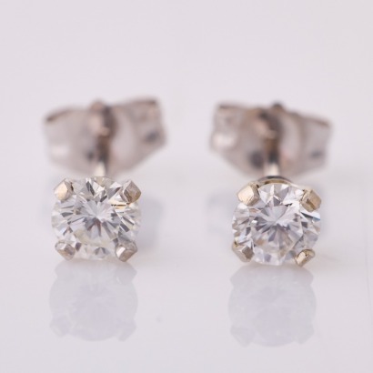 14ct White Gold, 3.70mm Diamond Stud Earrings