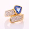 18ct Yellow Gold, Modern, 2.15ct Sapphire / .52ct Diamond Ring