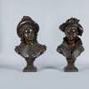 A Pair of French Late-18th Century Bronze Busts