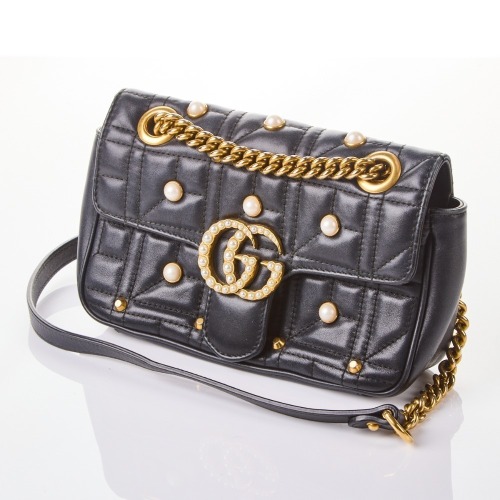 Gucci, GG Marmont Matelasse Pearl Studded Bag