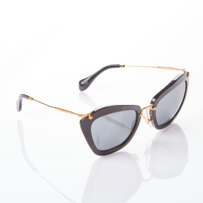 Miu Miu, Black Cat Eye Sunglasses with Case