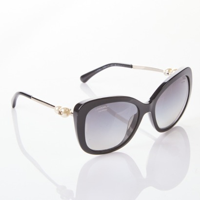 Chanel, Acetate Polarised Butterfly Pearl Sunglasses with Case