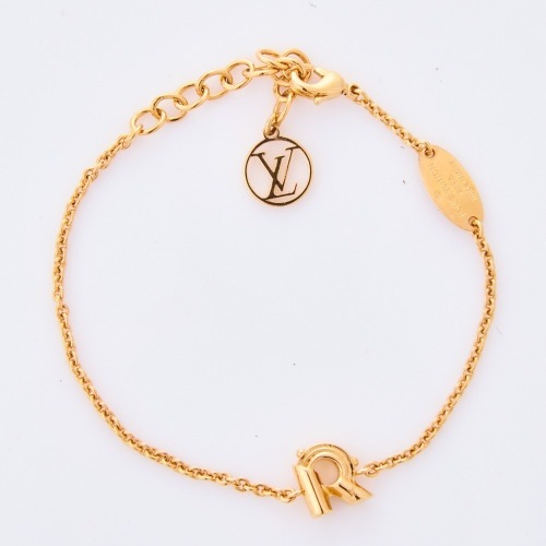 Louis Vuitton, "LV and Me, Letter R" Gold-tone Bracelet with Box