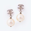 Chanel, Faux Pearl CC Drop Earrings with Box