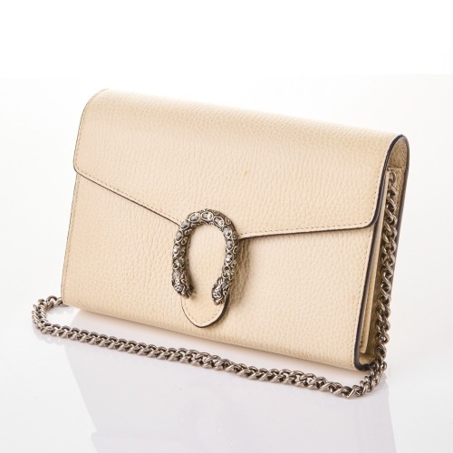 Gucci, Dionysus Ivory Chain Wallet Mini Bag with Box