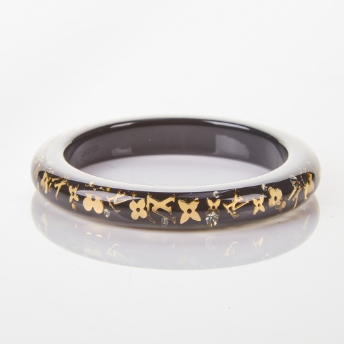 Louis Vuitton, Black Inclusion Bangle with Box