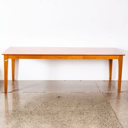 A Rose And Heather Kauri Table With An Inlay Top