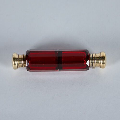 A Victorian Ruby Glass, Double Ended Scent Bottle