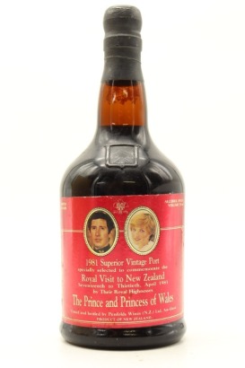 (1) 1981 Penfolds Vintage Port Prince Charles and Lady Diana Royal Visit to NZ, New Zealand