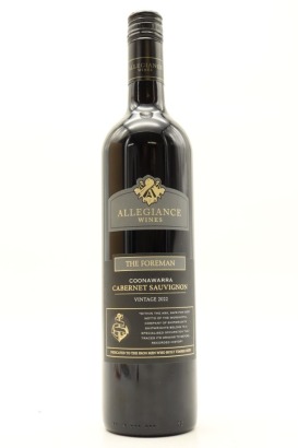 (1) 2022 Allegiance Wines The Foreman Cabernet Sauvignon, Coonawarra