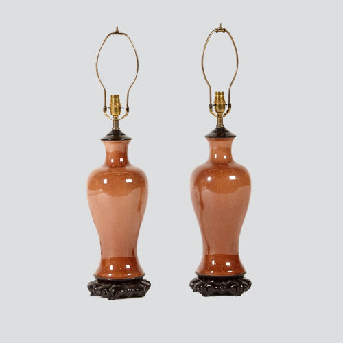 An Exceptional Pair of Urn Ginger Jar Table Lamps 
