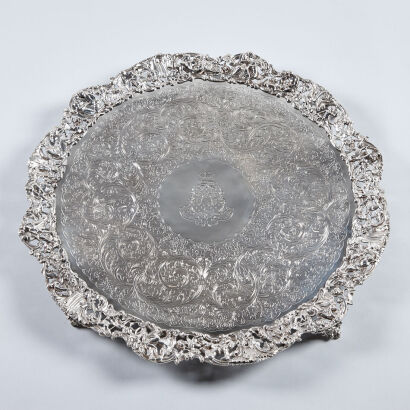 A Monumental Victorian Sterling Silver Salver