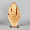 A Contemporary Chrome and Beech Veneer Twist Table Lamp