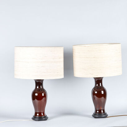 A Pair of Chinese Porcelain Lamps