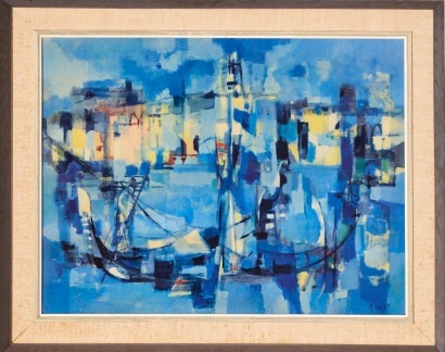 A Marcel Mouly 'Venice in a Blue Light' 1960s Reproduction Print