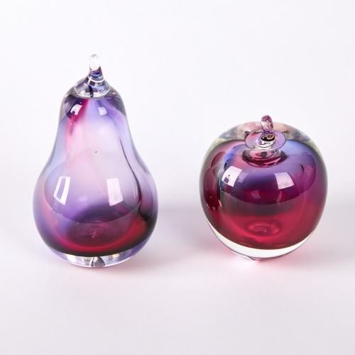 A Pair of Peter Raos Art Glass Paperweights