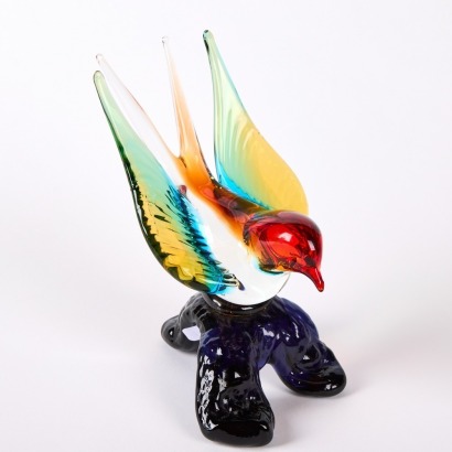 A Peter Raos Art Glass Swallow