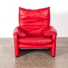 A Vico Magistretti Maralunga Chair For Cassina In Red Leather - 2