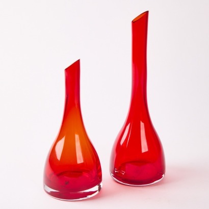 A Pair Of Glass Vases