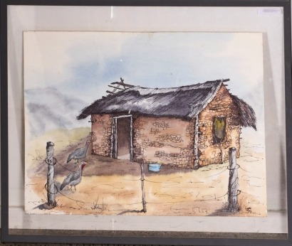 LYNETTE MANG Watercolour of Shed