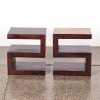 A Pair of Wooden 'S' Side Tables - 2