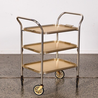 A Hollywood Regency Three Tiered Bar Cart