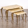 A Trio of Marble & Brass Base Nesting Tables - 2