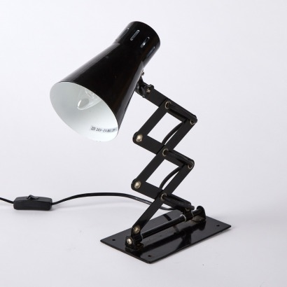 A Black Metal Wall Mounted Scissor Lamp