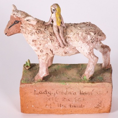 A Helen Perrett Sculpture Titled 'Lady Godiva Living off the Fat of the Lamb'