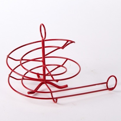 An Egg Skelter in Red Powder Coated Steel