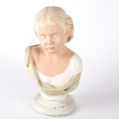 A Victorian Concrete Bust Of A Child