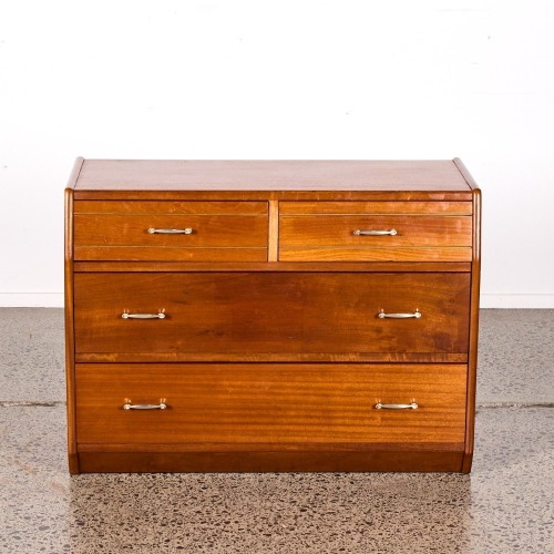 A Mahogany Mid-Century Chest of Four Drawers