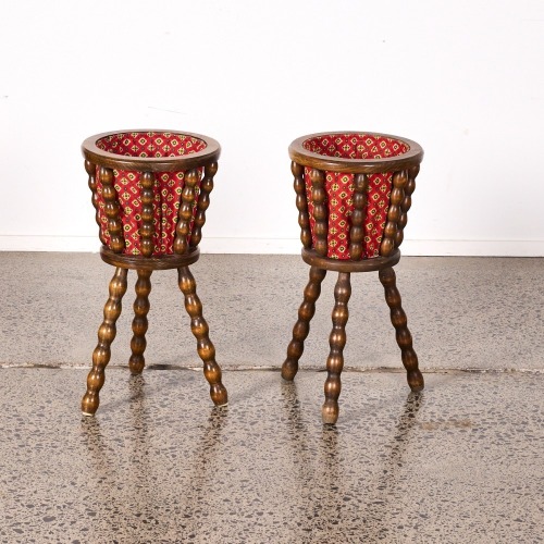 A Pair Of French Bobbin Sewing Baskets