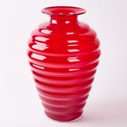 A Large Wrzesniak Glassworks Poland Vase