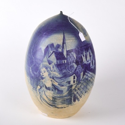 A Signed Blue Pottery Jar