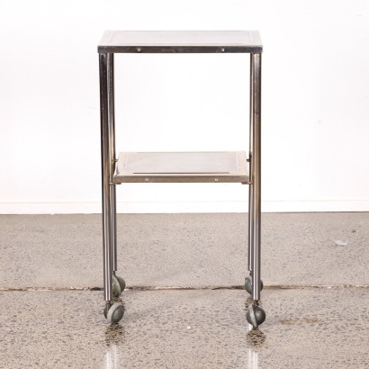 A Vintage Stainless Steel Hospital Trolley
